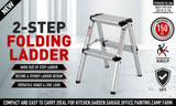 2-Step Portable Folding Ladder, 150KG Capacity