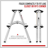 2-Step Portable Folding Ladder, 150KG Capacity