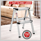 2-Step Portable Folding Ladder, 150KG Capacity