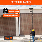 4.7M Multi Purpose Ladder Aluminium Folding Platform Extension Step Non-Slip Au