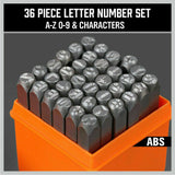 36Pc 6mm Number & Capital Letter Stamp Set Punches Metal Plastic Wood Leather