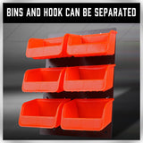 6Pc Pegboard Bins Peg Board Parts Storage With Steel Hooks Tools Organiser Tray