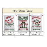 Large Christmas XMAS Hessian Santa Sack Stocking Bag Reindeer Children Gifts Bag, Cream - Express Delivery (1)