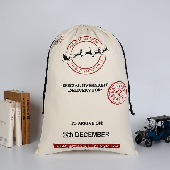 Christmas Santa Sack Xmas Stocking Large Hessian Santa Cream - Express Delivery (2)