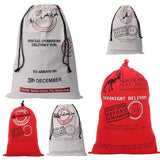 Christmas Santa Sack Xmas Stockingc50x70cm Canvas Hessian North Pole Mail Service (Red)