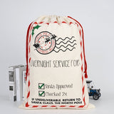 Christmas Santa Sack Xmas Stocking 50x70cm Canvas Hessian Cream - Overnight Service