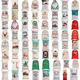 Christmas Santa Sack Xmas Stocking Large Hessian Cream - Merry Xmas w Antler