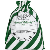 Christmas Santa Sack Xmas Stocking Large Christmas XMAS Hessian Green - North Pole Mail Service