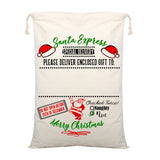 Christmas Santa Sack Xmas Stocking 50x70cm Canvas Hessian Cream - Delivery Enclosed Gift