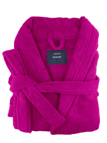 Bathrobe Egyptian Cotton terry toweling fuchsia-Small/Medium