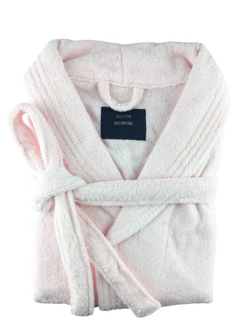 Bathrobe Egyptian Cotton terry toweling baby pink-Small/Medium