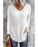 Azura Exchange V Neck Long Sleeve Knit Top - XL