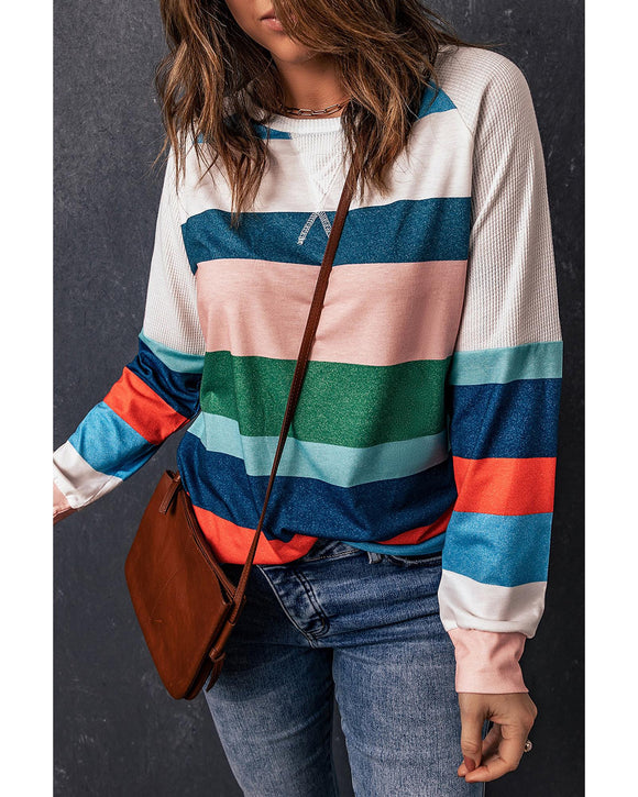 Azura Exchange Color Block Long Sleeve Top - L