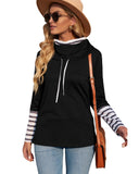 Azura Exchange High Neck Striped Sweatshirt - M