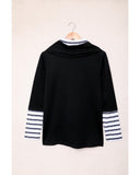 Azura Exchange High Neck Striped Sweatshirt - S