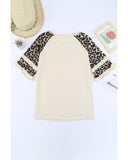 Azura Exchange Leopard Patchwork Ruffled Sleeve Top - XL