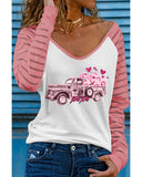 Azura Exchange Colorblock Car & Heart Graphic Long Sleeve Top - XL