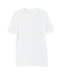 Azura Exchange Knitted Hollow-out Short Sleeve T Shirt - L