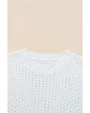 Azura Exchange Knitted Hollow-out Short Sleeve T Shirt - L