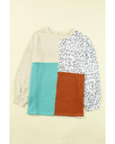 Azura Exchange Color Block Ribbed Long Sleeve Top - M