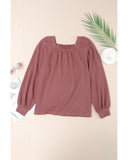 Azura Exchange Puff Sleeve Waffle Knit Top - M