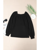 Azura Exchange Puff Sleeve Waffle Knit Top - M