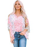 Azura Exchange Animal Floral Mix Print Cape Top - L