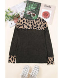 Azura Exchange Leopard Contrast Trim Knit Top - L