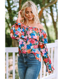 Azura Exchange Floral Print Off Shoulder Blouse - L