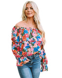 Azura Exchange Floral Print Off Shoulder Blouse - M