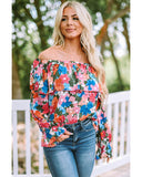 Azura Exchange Floral Print Off Shoulder Blouse - M