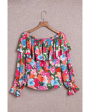 Azura Exchange Floral Print Off Shoulder Blouse - S