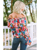 Azura Exchange Floral Print Off Shoulder Blouse - XL