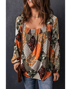 Azura Exchange Mixed Print Blouse - 2XL