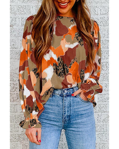 Azura Exchange Printed Long Sleeve Blouse - 2XL