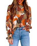 Azura Exchange Printed Long Sleeve Blouse - 2XL