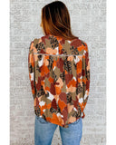 Azura Exchange Printed Long Sleeve Blouse - M