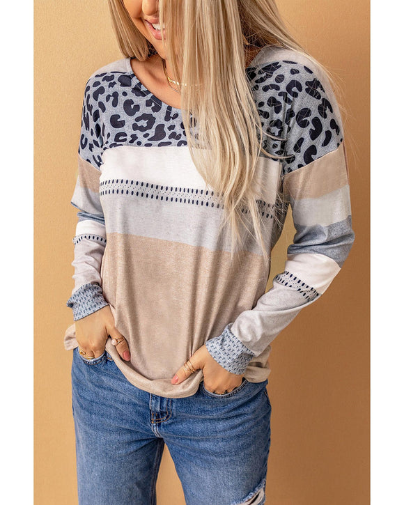 Azura Exchange Leopard Print V-Neck Top - 2XL