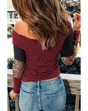 Azura Exchange Leopard Ribbed Wrap Top - L