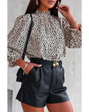 Azura Exchange Frilled Neck Cheetah Blouse - L