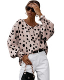 Azura Exchange Oversize Puff Sleeve Blouse with Button Frill Cuffs - L