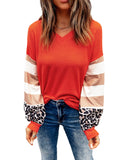 Azura Exchange Leopard Stripe Lantern Sleeve Top - L