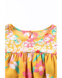Azura Exchange Ruffle Cap Sleeve Floral Print Blouse - M