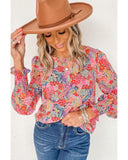 Azura Exchange Floral Puff Sleeve Blouse - L