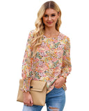 Azura Exchange Floral Print Puff Sleeve Blouse - L