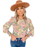 Azura Exchange Floral Print Puff Sleeve Blouse - S