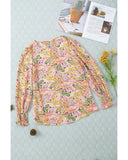 Azura Exchange Floral Print Puff Sleeve Blouse - S