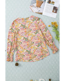 Azura Exchange Floral Print Puff Sleeve Blouse - S