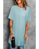 Azura Exchange Side Pockets Short Sleeve Tunic Top - M