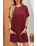 Azura Exchange Short Sleeve Tunic Top with Side Pockets - S